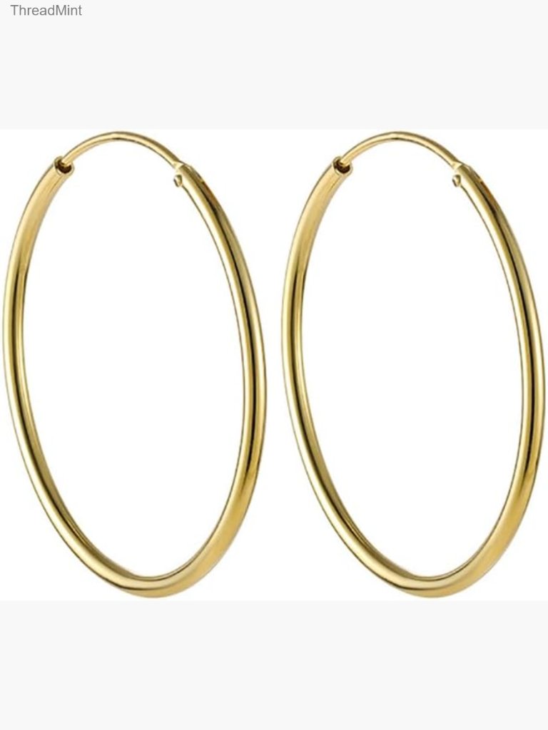 925 Sterling Silver Big Hoop Earrings 60mm Hypoallergenic Statement Jewelry